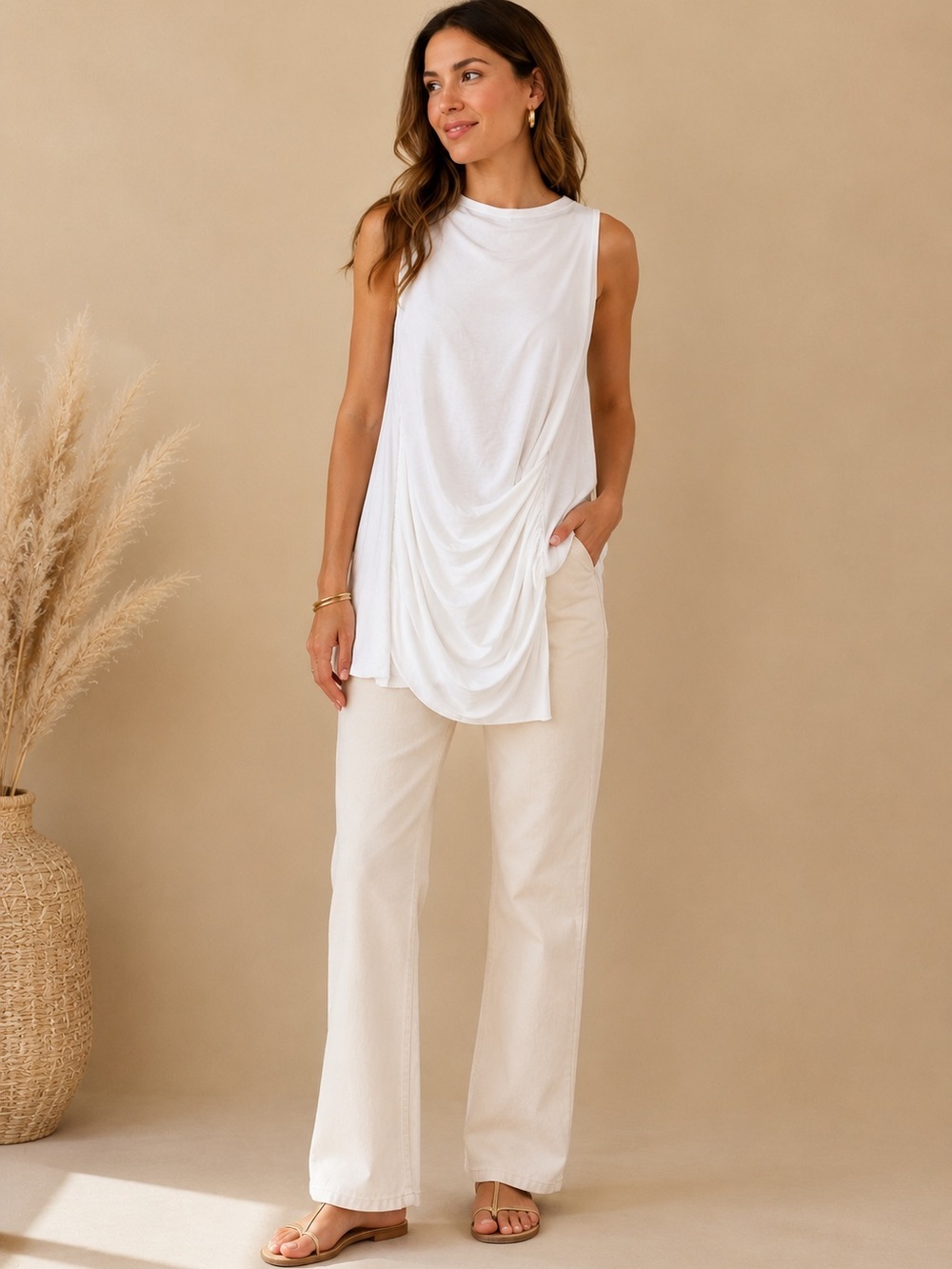 Bailey 44 Goddess Tank White Dress - Sz XS. EUC Spring summer
